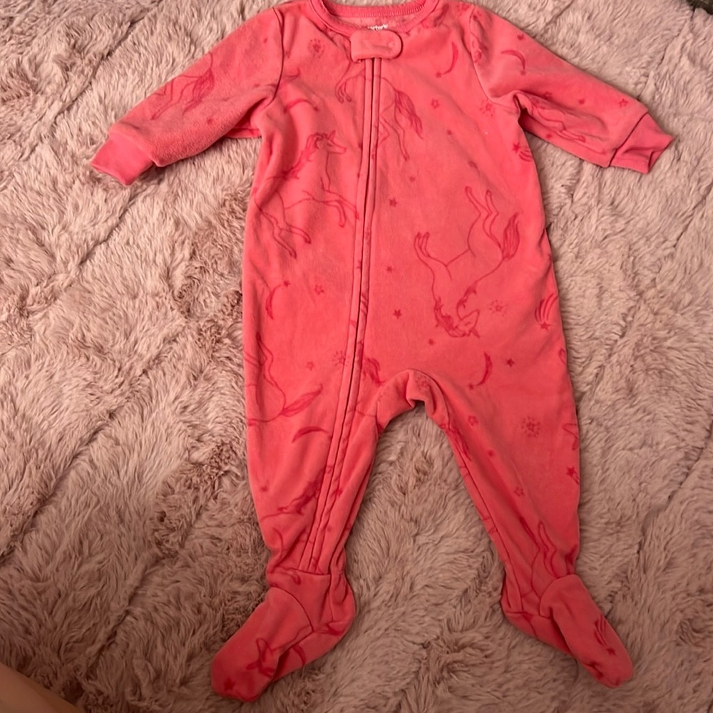 Carter’s Pink Unicorn Zip Up Footie